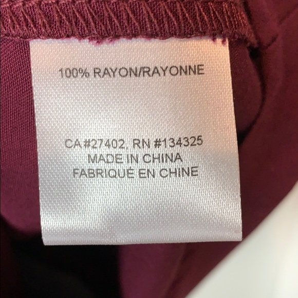 Wine short sleeve button up blouse - Picture 7 of 8